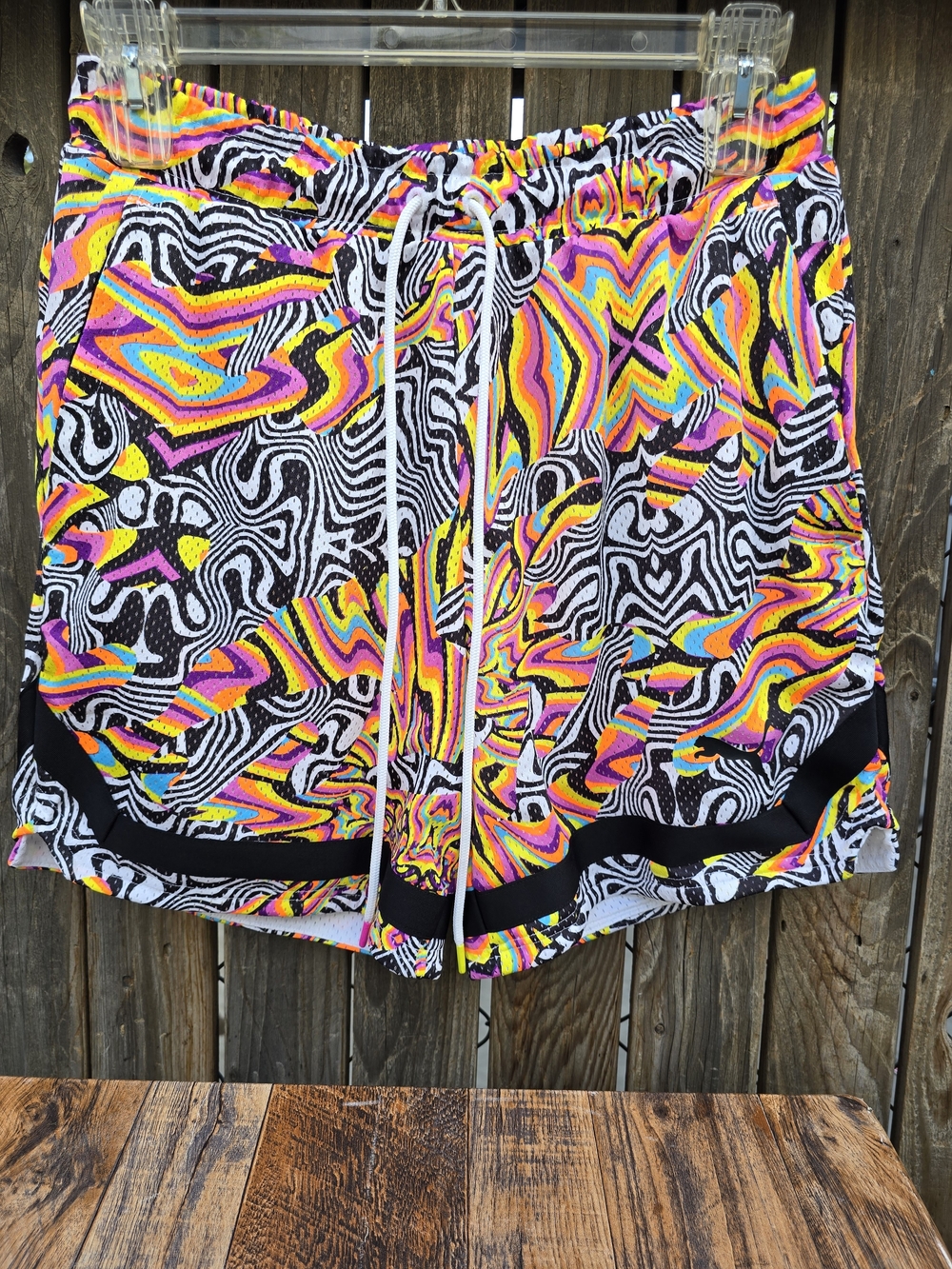 Men's Puma Dexter's Laboratory  Neon Abstract Print Athletic Shorts  Size M